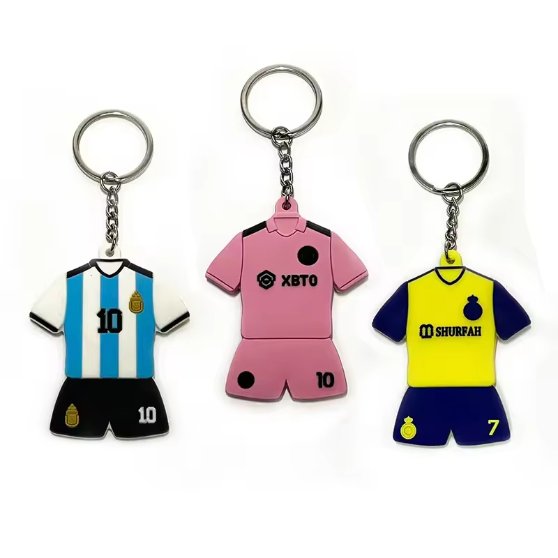 Customized Cartoon Sports T-Shirt Plastic Rubber Key Ring