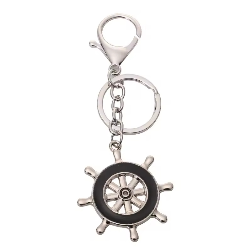 Sailboat Anchor Rudder Keychain 