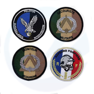 Custom Cool Morale Designer Hat Fabric Woven Full Embroidered Logo Iron on Embroidery Badges French Air Force Patches for Jackets Hats Clothing