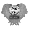 Heart with Angel Wings Pin - Antique Nickel