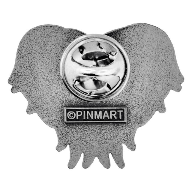 Heart with Angel Wings Pin - Antique Nickel