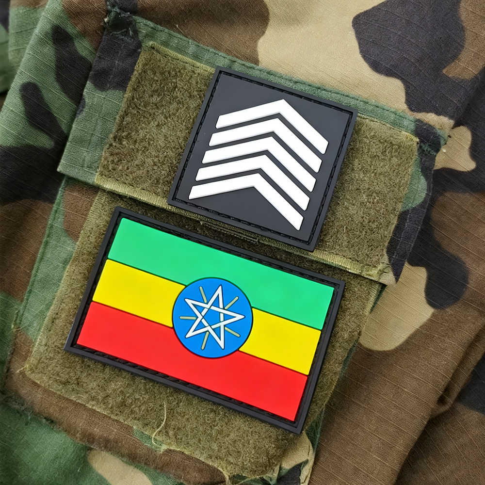 African Mali Grade II and III PVC Rubber Patch With Hook and Loop Emblem High Quality Soft Rubber Patch