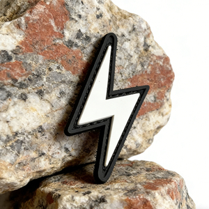 3D PVC Rubber Applique Patch With Hook,Lightning Stickers Badges Tactical Patches For Backpack,Hat,Armband