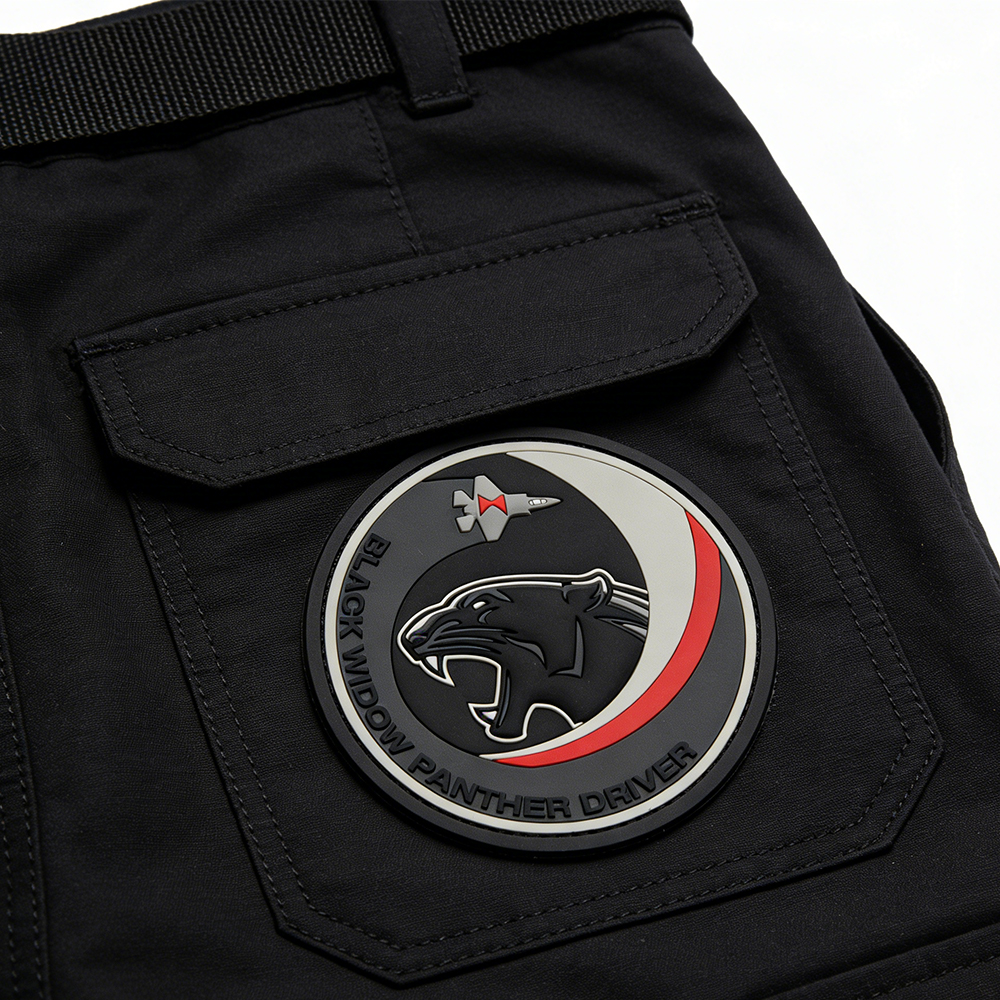 Black Widow Panther Driver PVC Patch European Style Durable Soft Rubber Panther Badge for Apparel Backpacks Accessories