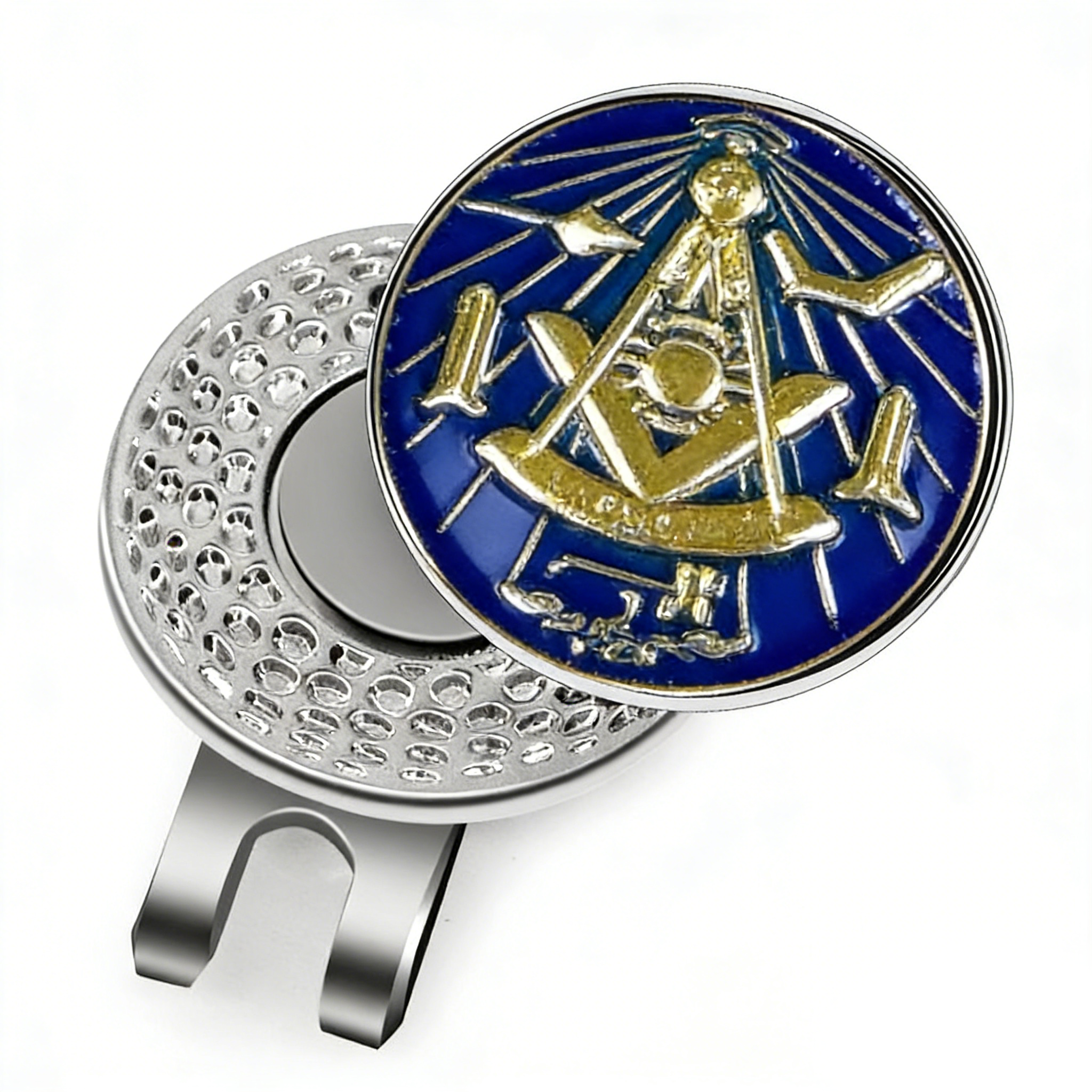 Masonic Magnetic Golf Ball Marker With Ball Cap Clip Custom Freemason Golf Marker Accessory for Hat and Visor