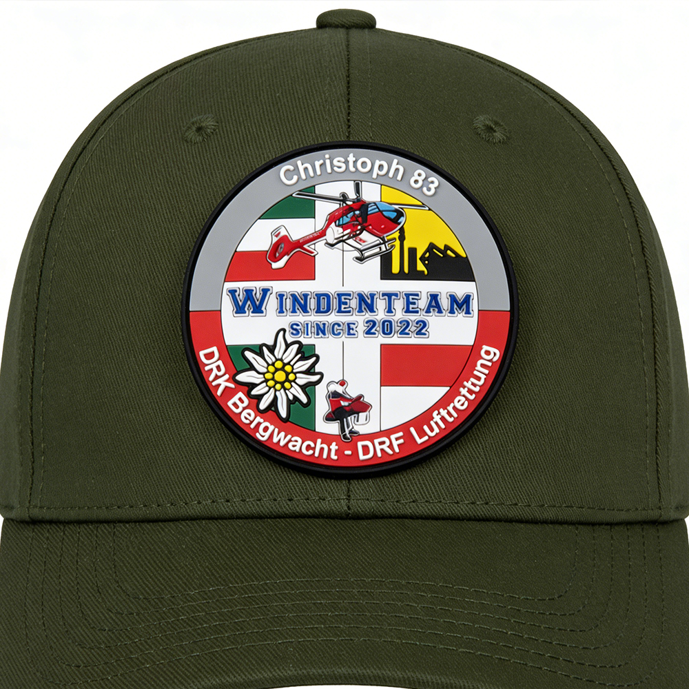 Germany Christoph 83 Windenteam PVC Patch DRK Bergwacht DRF Luftrettung Custom Soft Rubber Rescue Emblem Since 2022