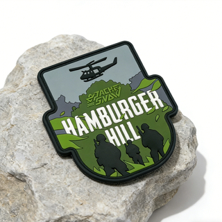 United States Hamburger Hill PVC Patch Custom Soft Rubber Scenic Mountain Helicopter Theme Patch for Apparel Bags Gear