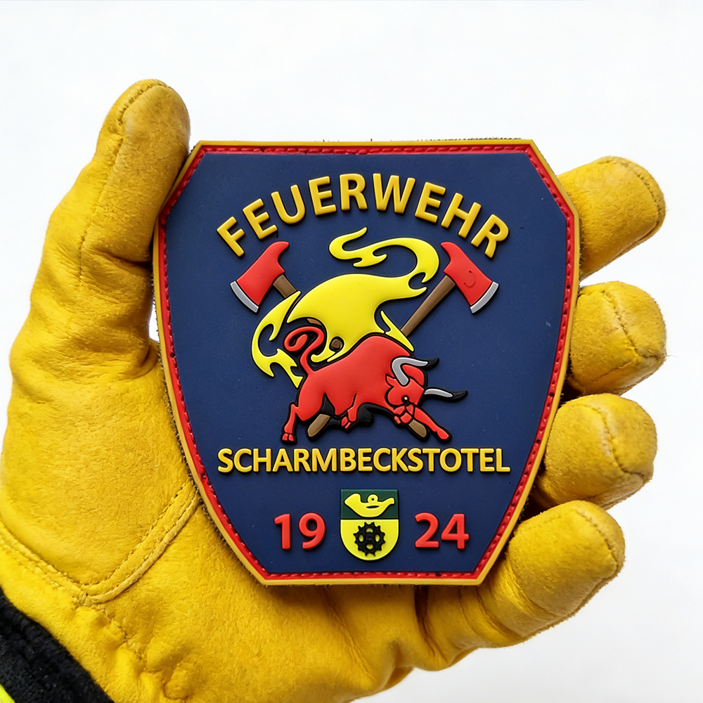 Germany Scharmbeckstotel Fire Brigade PVC Patch Custom Feuerwehr Soft Rubber Badge 1924 Emblem for Jackets Bags Gear