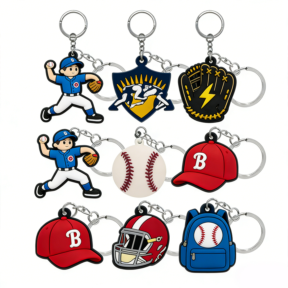 2025 New Supplier Custom 2D PVC Sport Keychain Basketball Key Chains Football Soccer Keychains Wholesale in Bulk