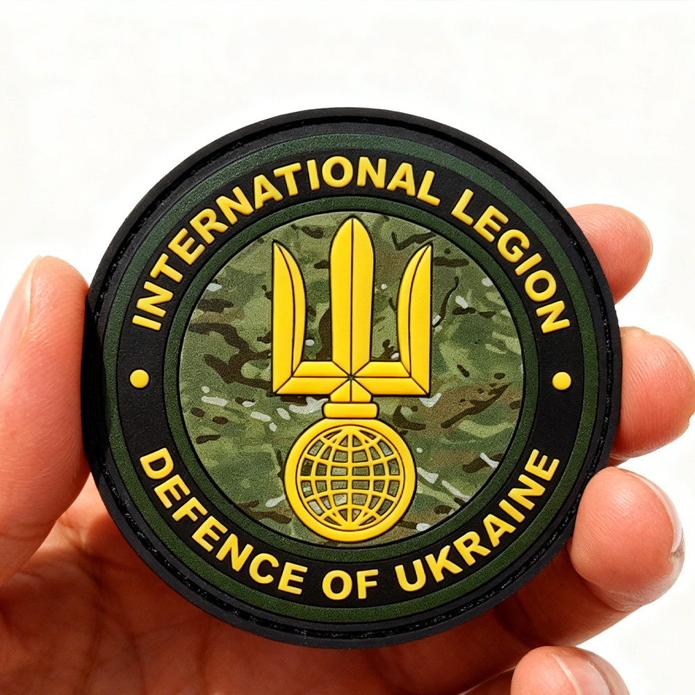 International Morale Support Legion Ukraine Camo PVC Patch Custom Soft Rubber Patch Durable Camo Emblem for Apparel Bags Gear