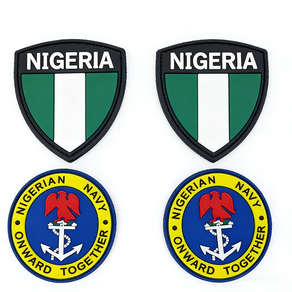 Custom Logo 3D Heat Press Transfer Transparent Silicone Beanie Custom NIGERIA PVC Soft Rubber Patches Labels with Velcro