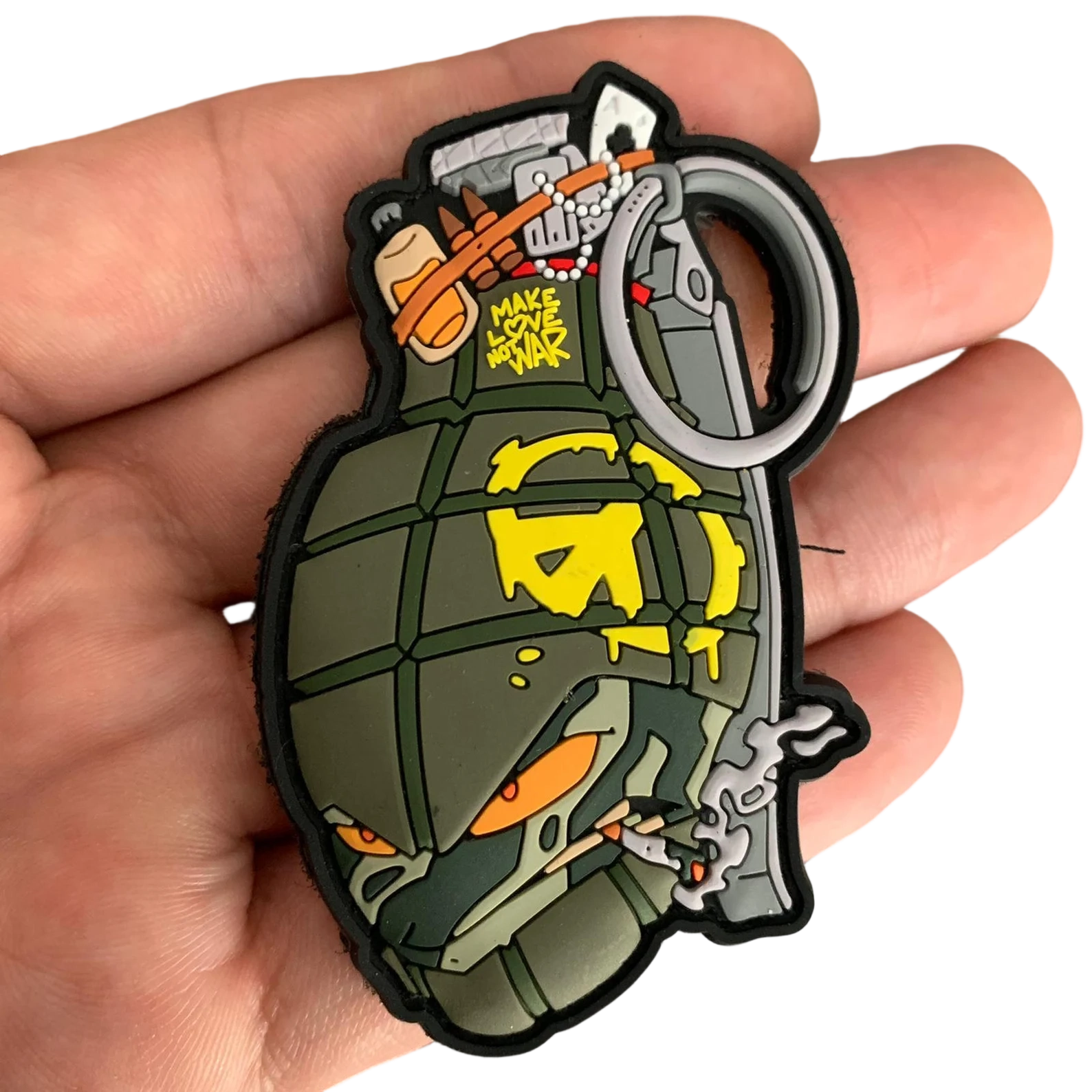 Cartoon Canister Character PVC Patch Funny Morale Style Soft Rubber Patch for Backpacks Vests Hats and Collection Display