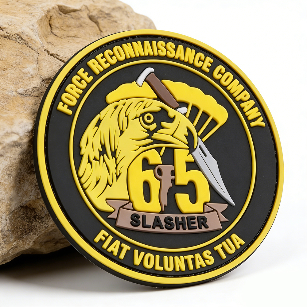 Custom Wholesale Philippines Eagle Dagger Symbol Slasher Design Round PVC Tactical Patch Factory Manufacturer for Gear and Equipment