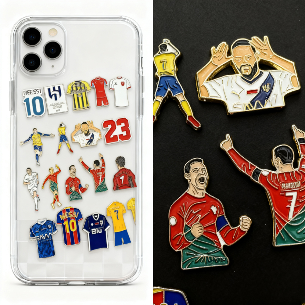 Factory Custom Arab Badges Pins Al Ahli Saudi FC and Al Ittihad Saudi FC Decorative Stickers for Phone