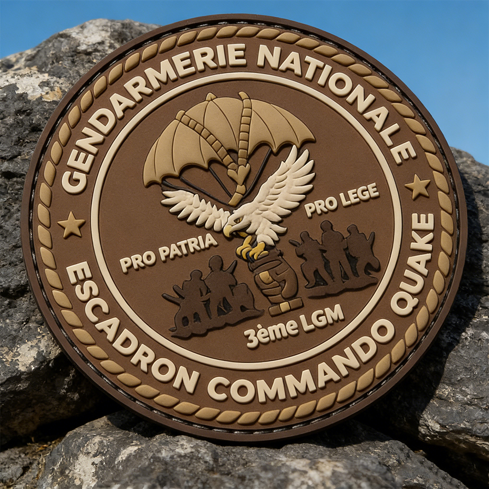 Round European Style PVC Morale Patch Parachute Eagle Design Custom Soft Rubber Badge for Gear Bags and Collectors