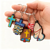 2025 One Piece 2D Rubber Christian logo Custom Charms Souvenirs Gift Keychain Ring Cartoon Accessories for Keychains