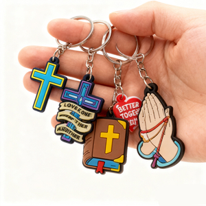2025 One Piece 2D Rubber Christian logo Custom Charms Souvenirs Gift Keychain Ring Cartoon Accessories for Keychains