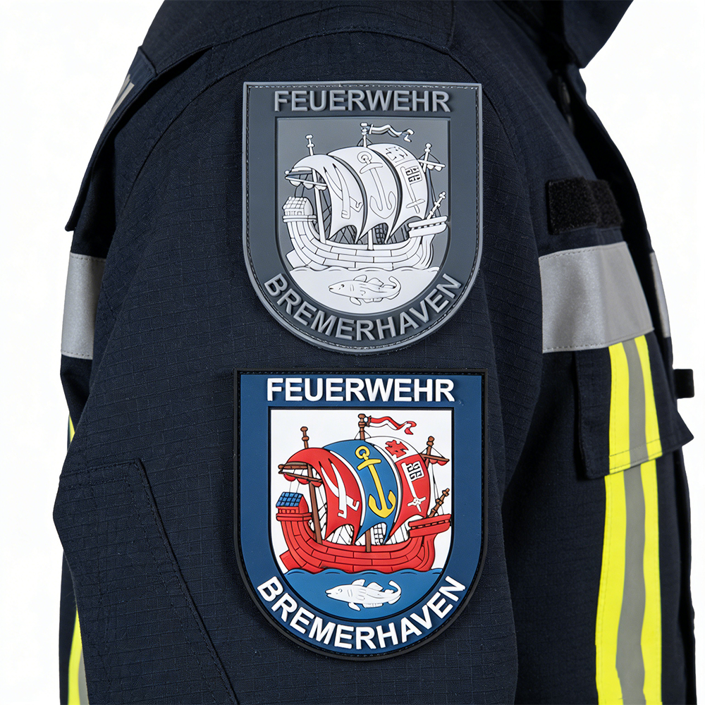 Germany Bremerhaven Fire Department PVC Patch Custom Soft Rubber Feuerwehr Bremerhaven Emblem for Apparel Gear and Collectors