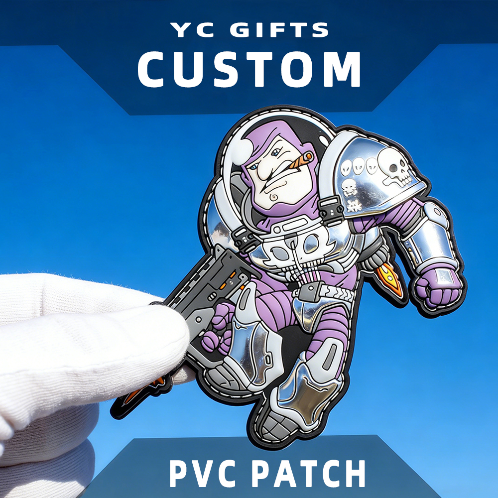 US Space Collectible PVC Morale Patches Custom Soft Rubber Hook and Loop Space Theme Emblems for Gear Bags and Apparel