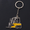 Customized Silver Plated Soft Enamel Logo 2D Metal Forklift Keychain