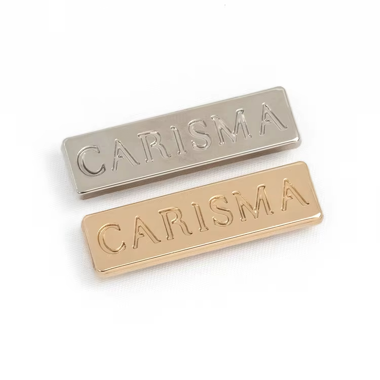 Newest Design Custom Garment Metal Brand Logo Metal Clothing Labels Decorative Bag Metal Tag Label
