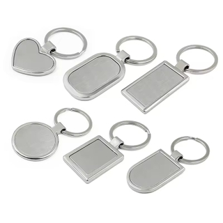 Custom Engrave Stainless Steel Blank Rhinestone Metal Logo Key Chain