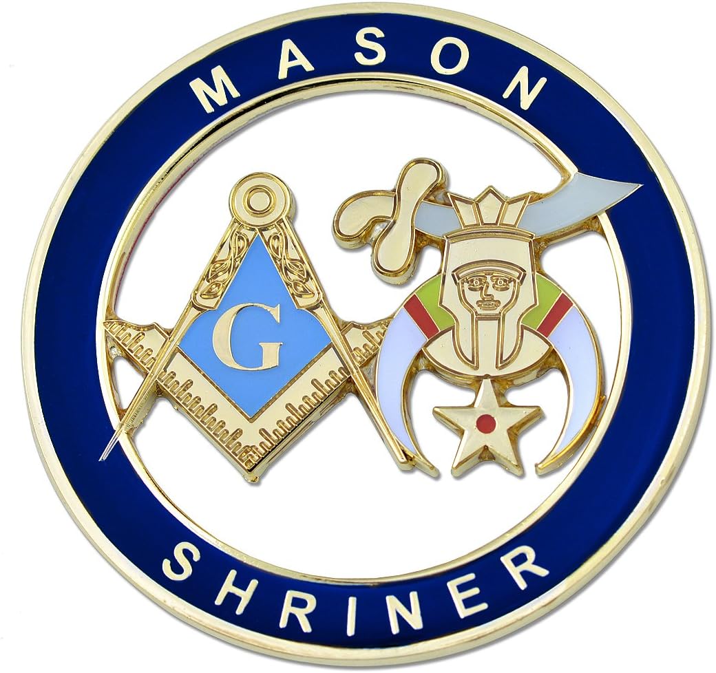 Factory Custom Art Craft Soft Enamel Masonic Shriners Car Auto Emblem Lapel Button in Gold Tone and Color Enamel Badge