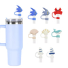 Wholesale Custom Silicon Straw Toppers for Cups Straw Covers in Novelty Design Reusable Straw Covers