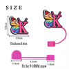 Custom Rainbow Flag Reusable Straws Tips Dust Toppers Covers 10MM Silicone Drinking Rainbow Heart Straw Cover Custom Wholesale