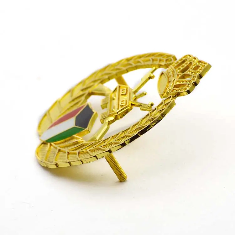 Custom Metal Kuwait National Day Cap Badge