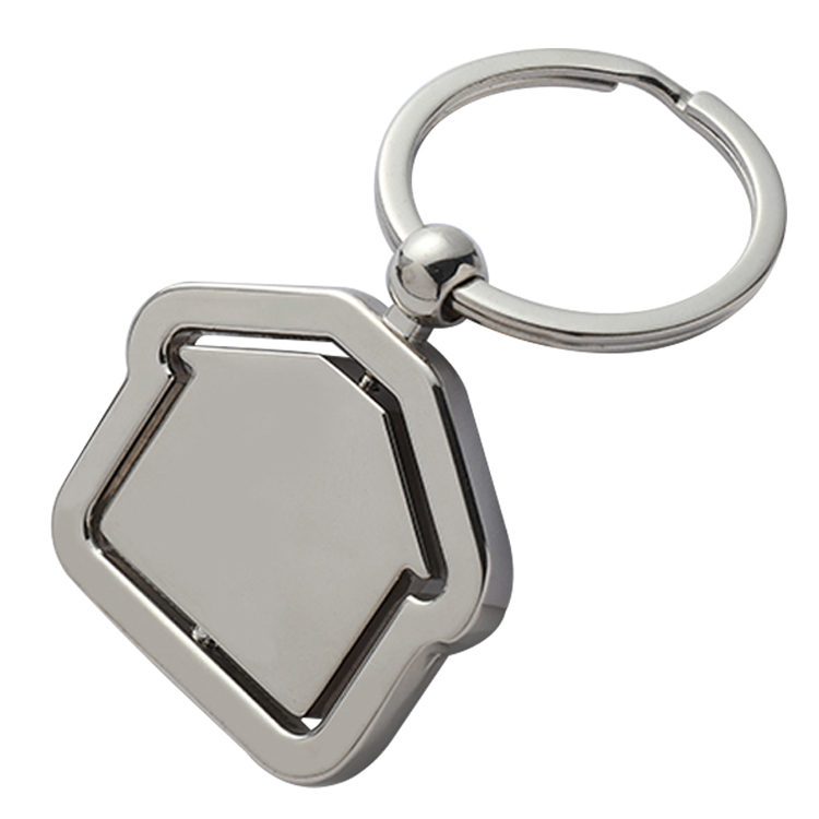 Manufacturer Customized Rotate Spinning Hard Enamel House Round Star Airplane Keyrings Stainless Steel Blank Spin Keychain