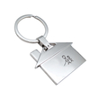 Personalized Souvenir Realtor Design Engraved Logo Stainless Steel Real Estate Home Keyring Metal Custom House Shaped Keychain