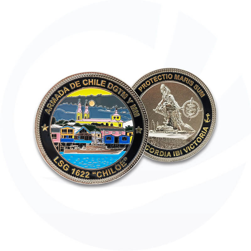 Custom Zinc Alloy 3D 2D Soft Enamel Antique Silver Collectable Challenge Coin