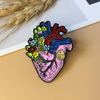 Organ Heart Collection Unique Heart Art Enamel Lapel Pin Set Funny Cartoon Enamel Pin