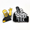 Wholesale metal anime pins carton Simpsons funny pins cute enamel anime badges