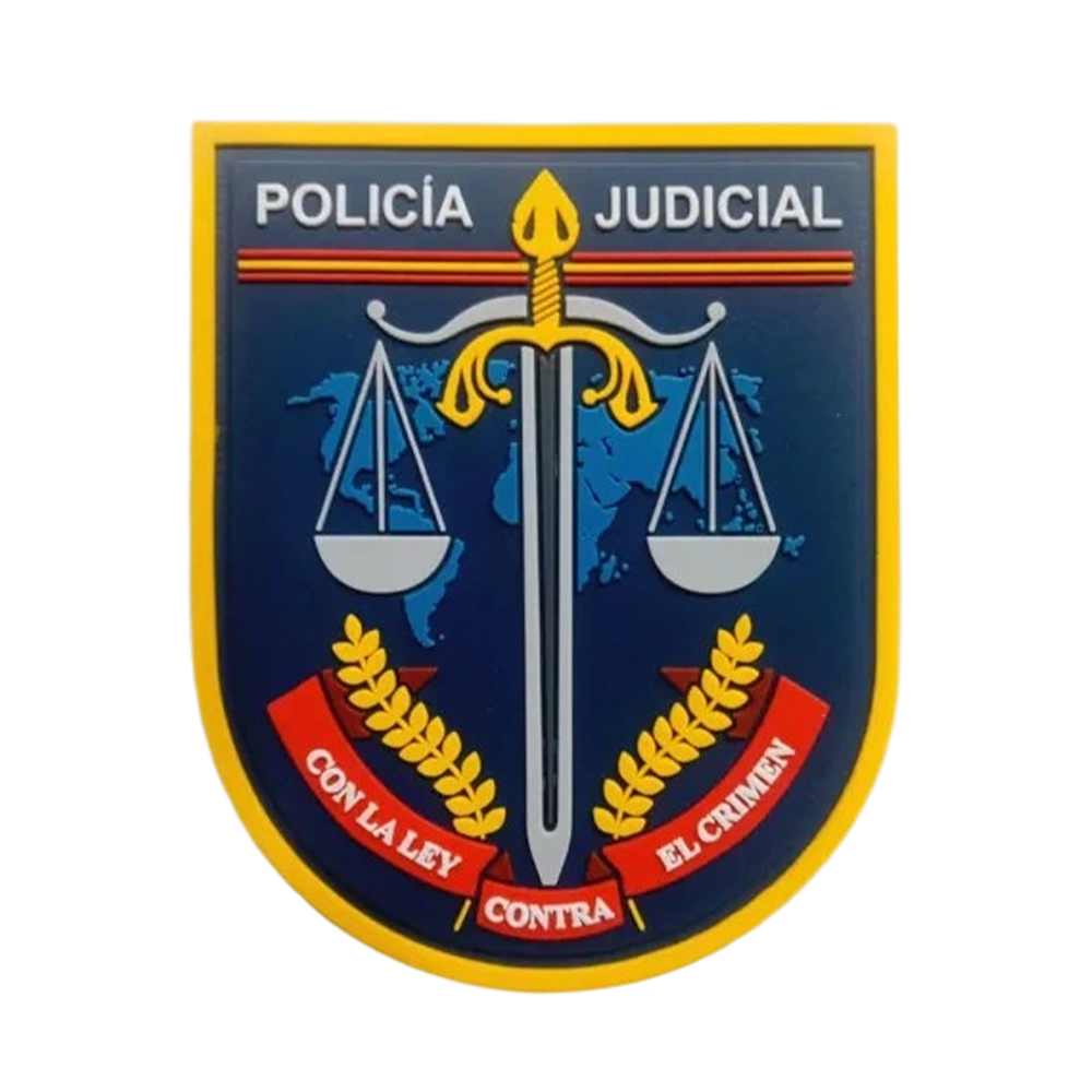 Spain Factory Custom Government Department PVC Patch Silicone Rubber Logo Badges Embossed Soft Label 3D Patches for Clothing