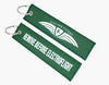 Cheap Fabric Pre-take-off Dismantling 3d Both Sided logo Woven Label Key Ring with Hook Key Jet Tag Custom Embroidered KeyChain