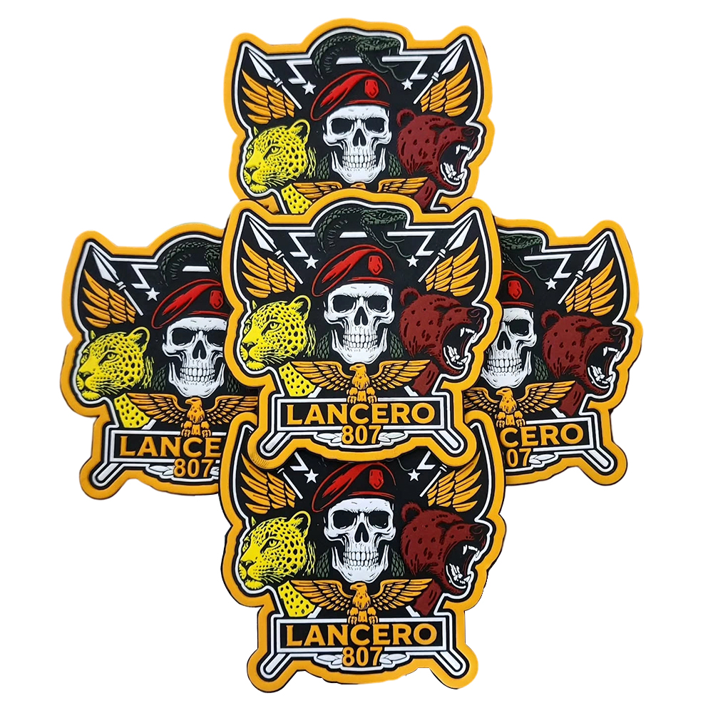 OEM/ODM Custom 3D Embossed Colombia Soft PVC Label Rubber Patch Iron-on Style Silicone Main Hat Accessories Custom Patch