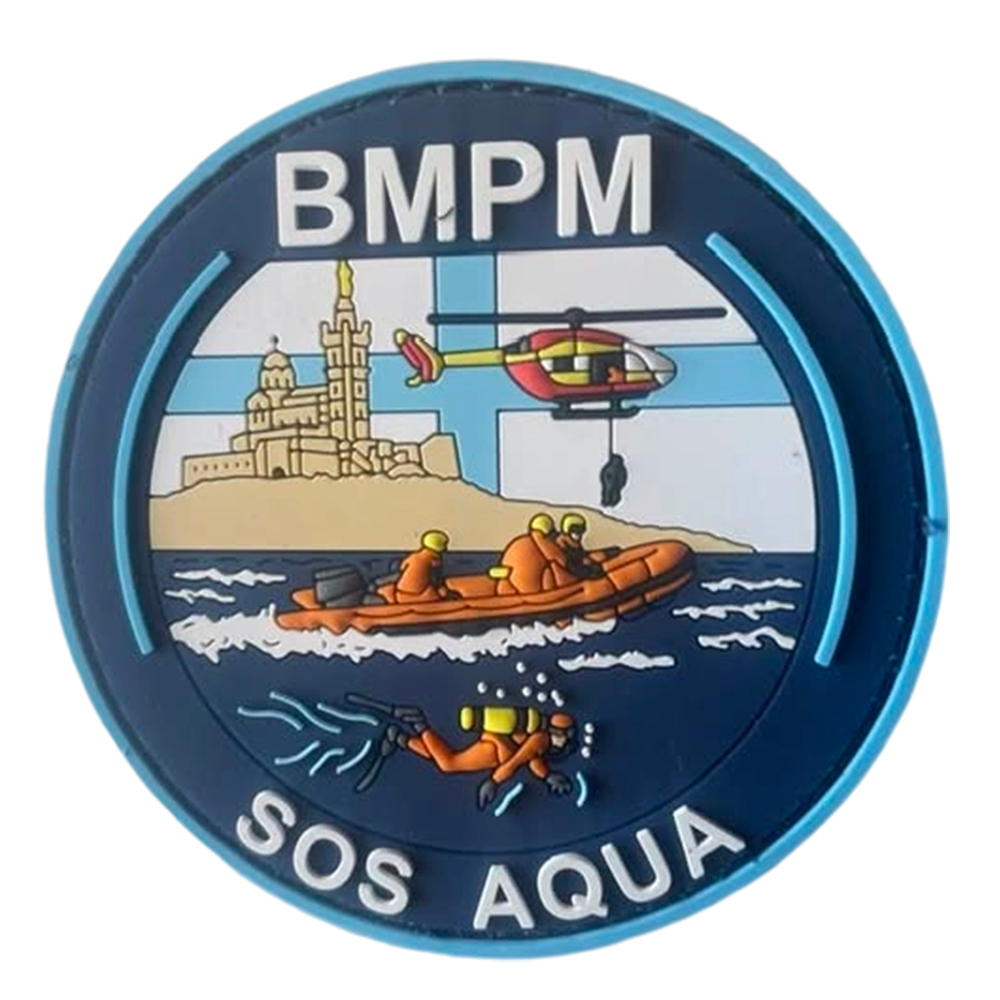 Hot Sale Custom Soft 3D Rubber PVC Patches Sos French Firefighters EMS Dog China Manufacturer for Garment Accessory