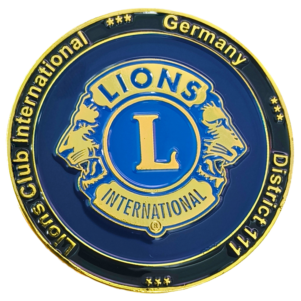 Lions Club International Shield Design Custom Coin Souvenir Enamel 3D Challenge Medal Metal Coin Custom Personalized Coins Gift