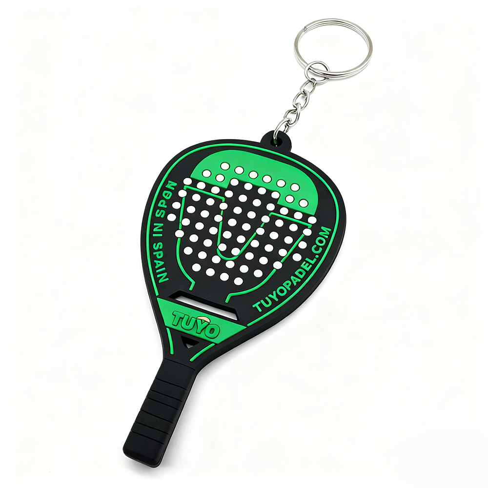 2025 Trending 2D Tennis Player Padel Acceceries Keychain Custom Sports Padel Tennis Racket Patches Keychain Flower Shape