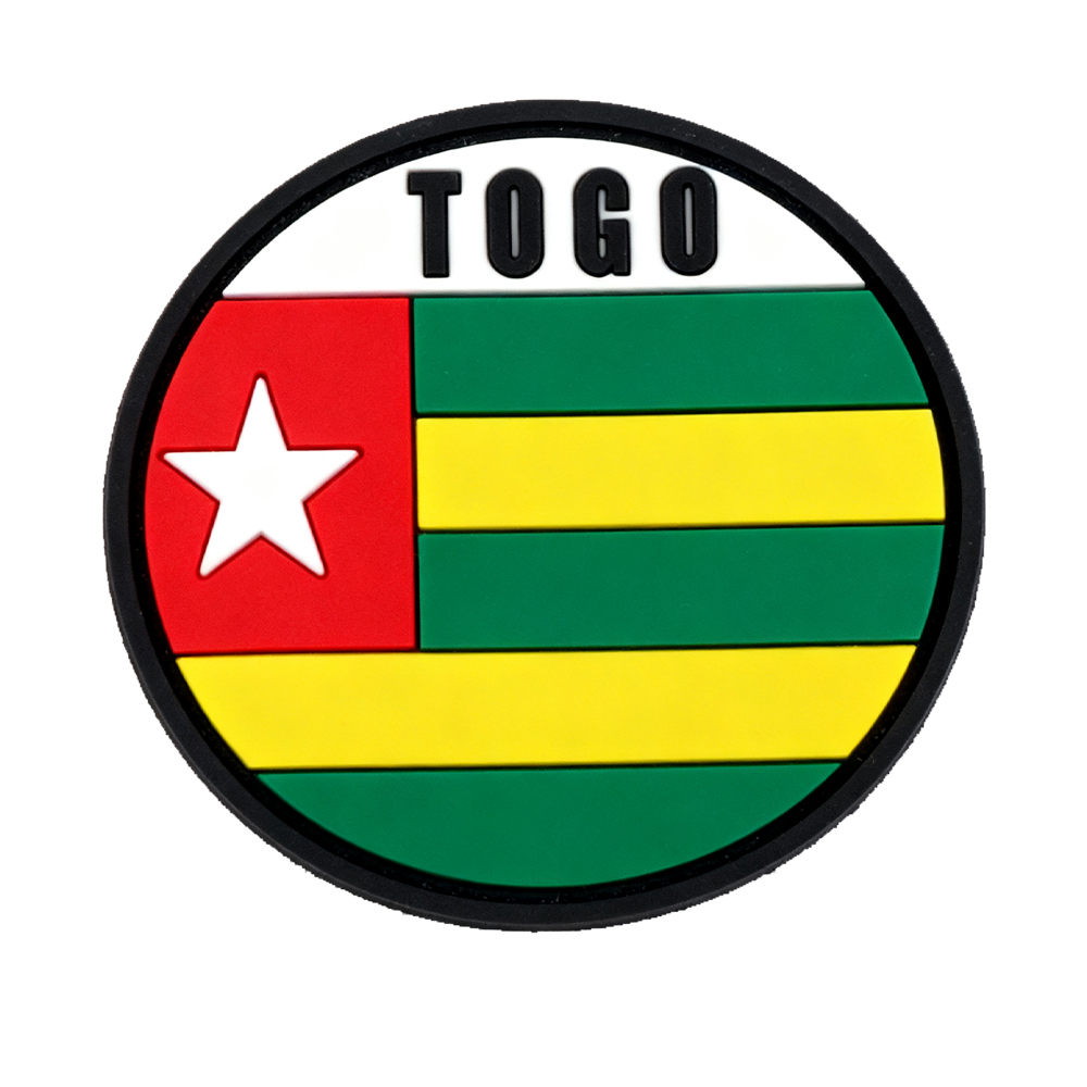 Custom Togo Rubber Iron on PVC Patch Badges Backpack Hat Hook Sewing Patches Soft Silicone 3D Embossed Rubber Patch for Garment