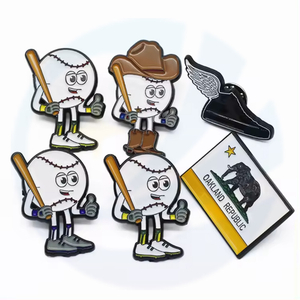 Manufacturer Custom Logo Design Baseball Bag Metal Enamel Pins Badge Fitted Custom Mexican Hat Pins For Hats Souvenir