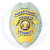 SUPERVISOR PRIVATE SECURITY GOLD ON SILVER SHIELD BADGE