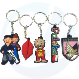 Factory Customised Design Rubber Keychain 3D Cartoon Pvc Keychain