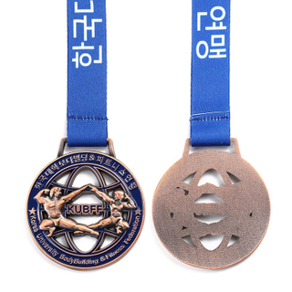 Sports Metal Zinc Alloy Korea University Bodybuilding Fitness Federation Medals Awards