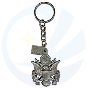 Pewter Army Keychain with WWII logo