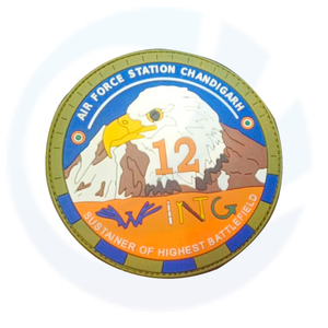 India 12 Wing Rubber Logo Pvc Patch