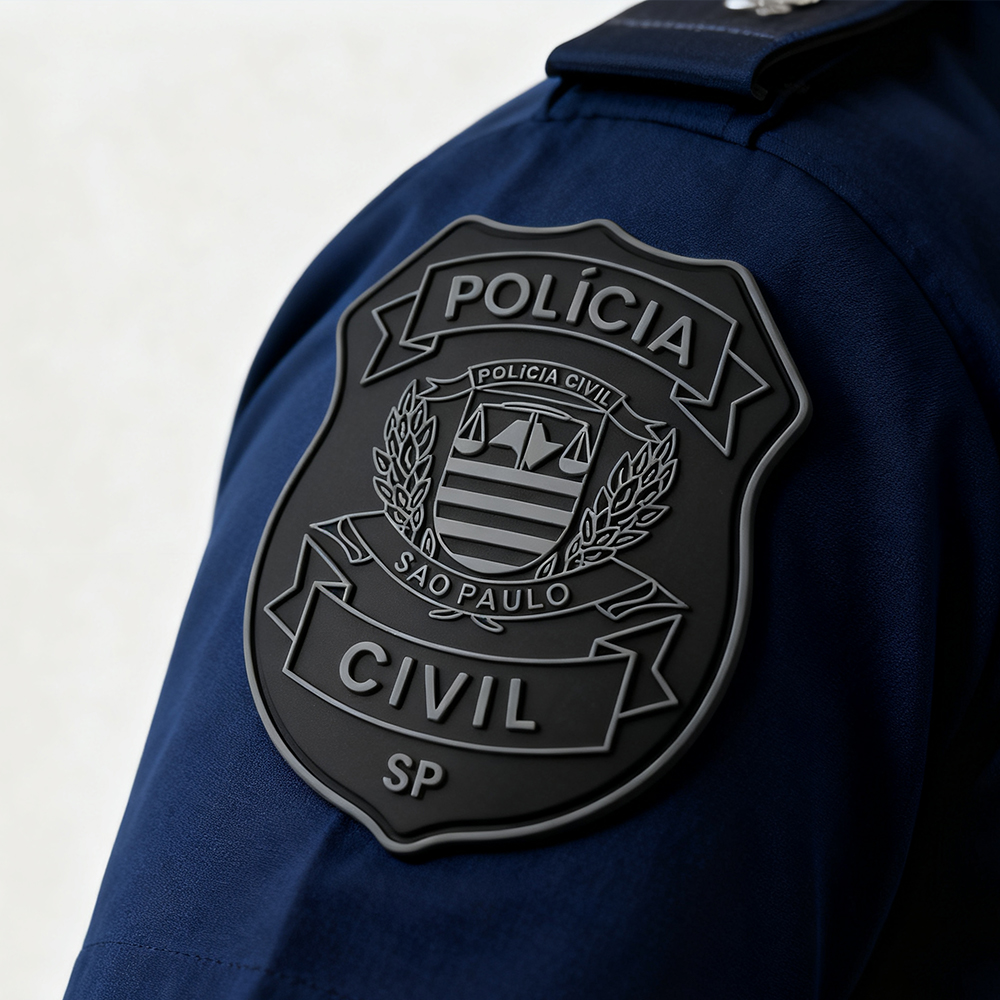 São Paulo State Public Service Emblem PVC Patch Soft Rubber Badge with Hook and Loop Backing Custom 2D 3D Patch