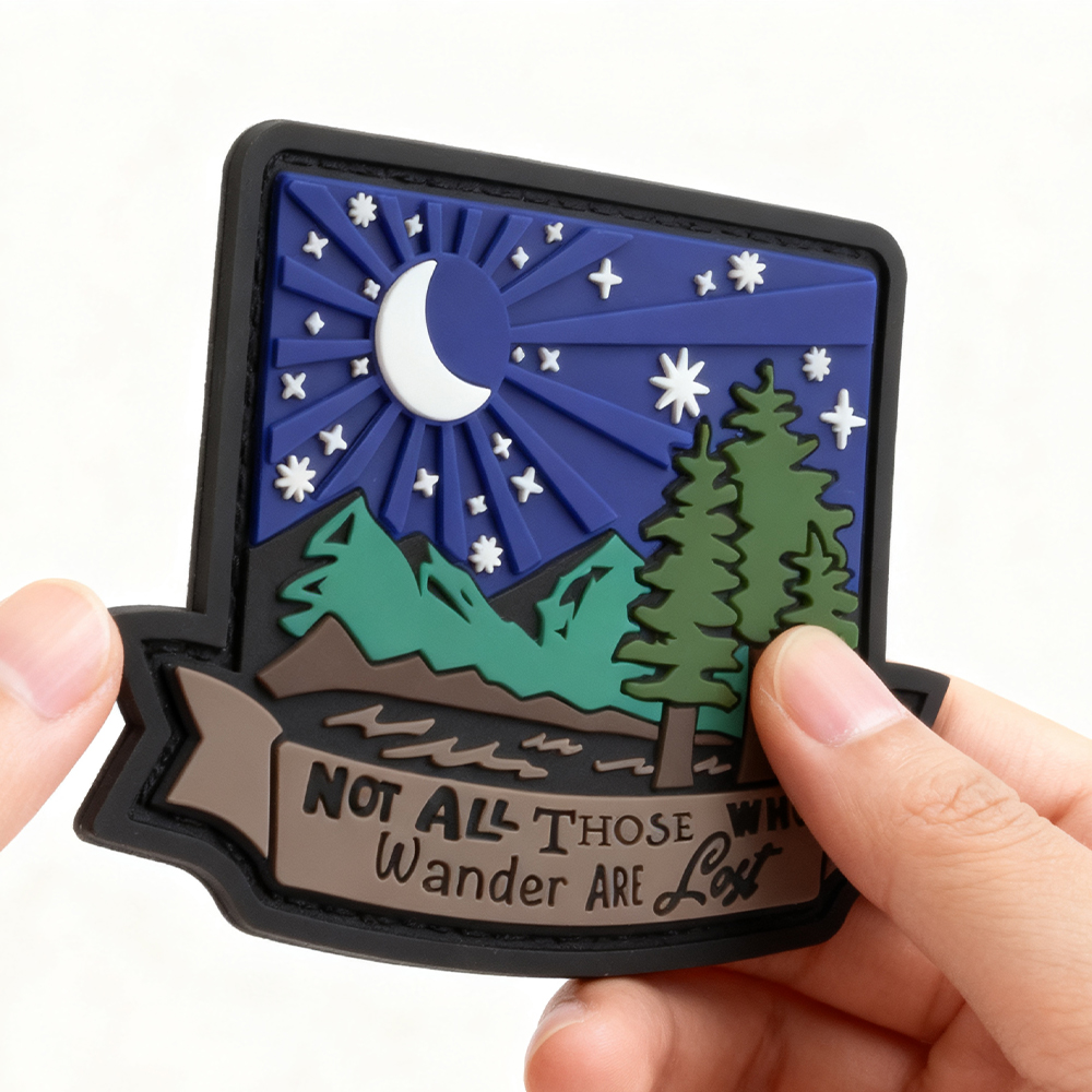 Outdoor Glow PVC Patch Not All Those Who Wander Are Lost Luminous Morale Badge for Backpacks and Jackets